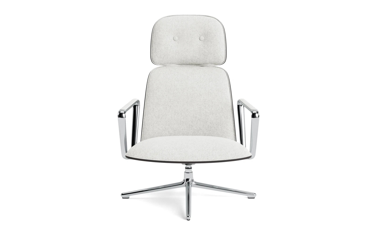 Pad lounge armchair high with bogie and tipping function aluminum and black/hallingdal