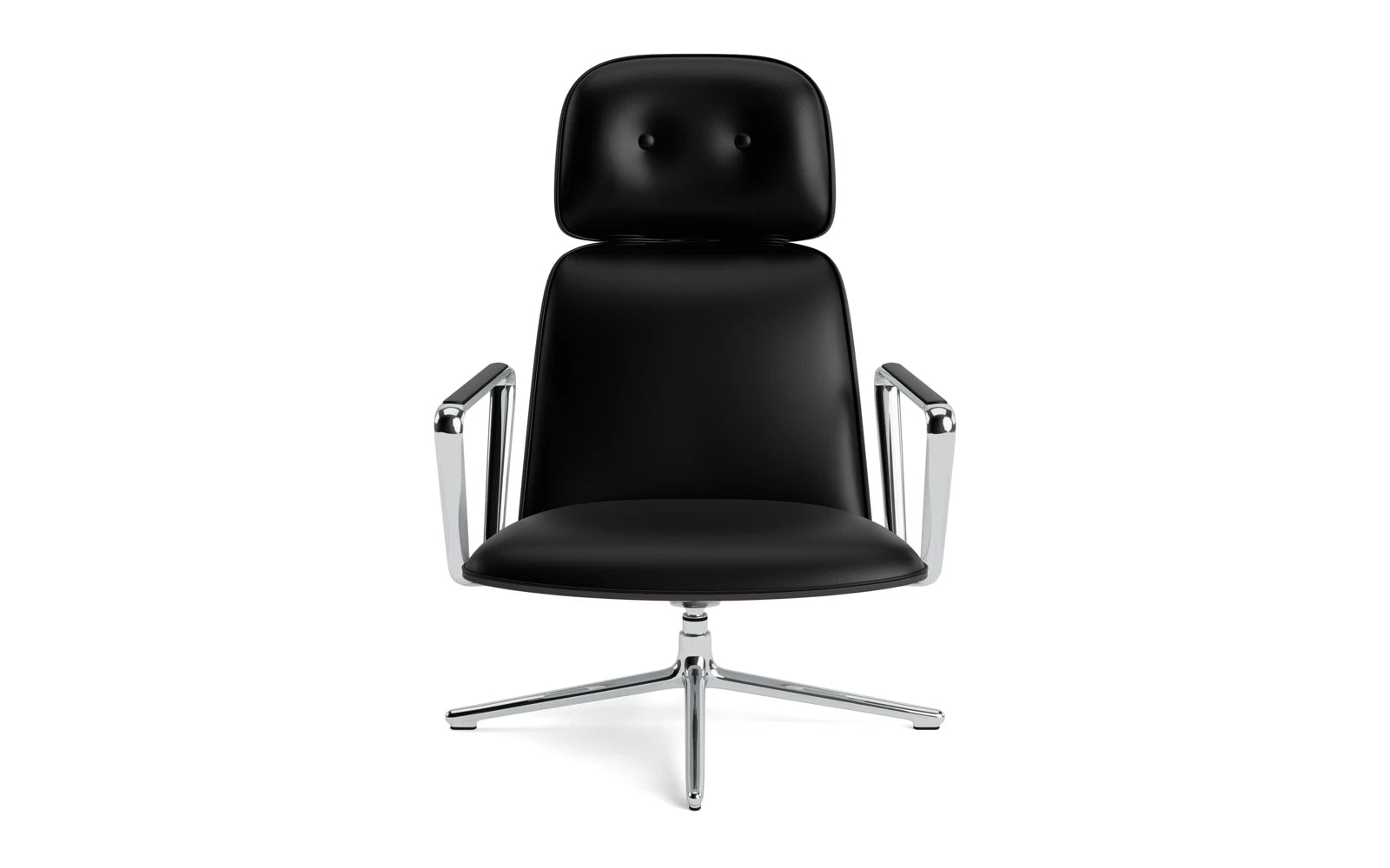 Pad lounge armchair high with bogie and tipping function aluminum and black/ultra