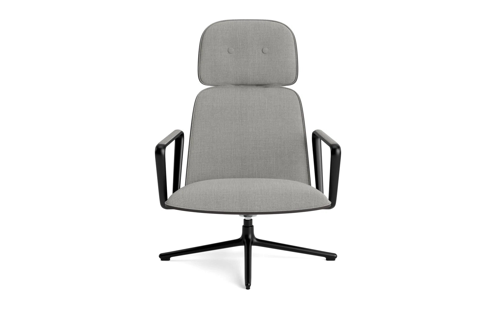 Pad lounge armchair high with bogie and tipping function black aluminum black/remix