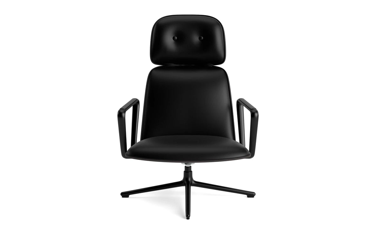 Pad Lounge-Sessel hoch mit Drehgestell und Kippfunktion Schwarz Alu Schwarz/Ultra in Ultra 41599 präsentiert im Onlineshop von KAQTU Design AG. Drehsessel ist von Normann Copenhagen