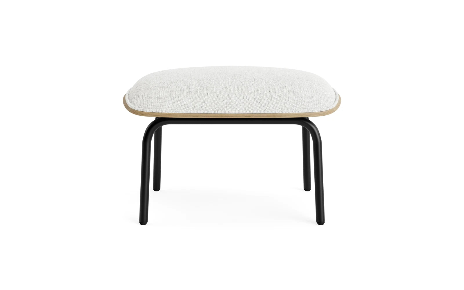 Pad foot stool black steel oak/hallingdal