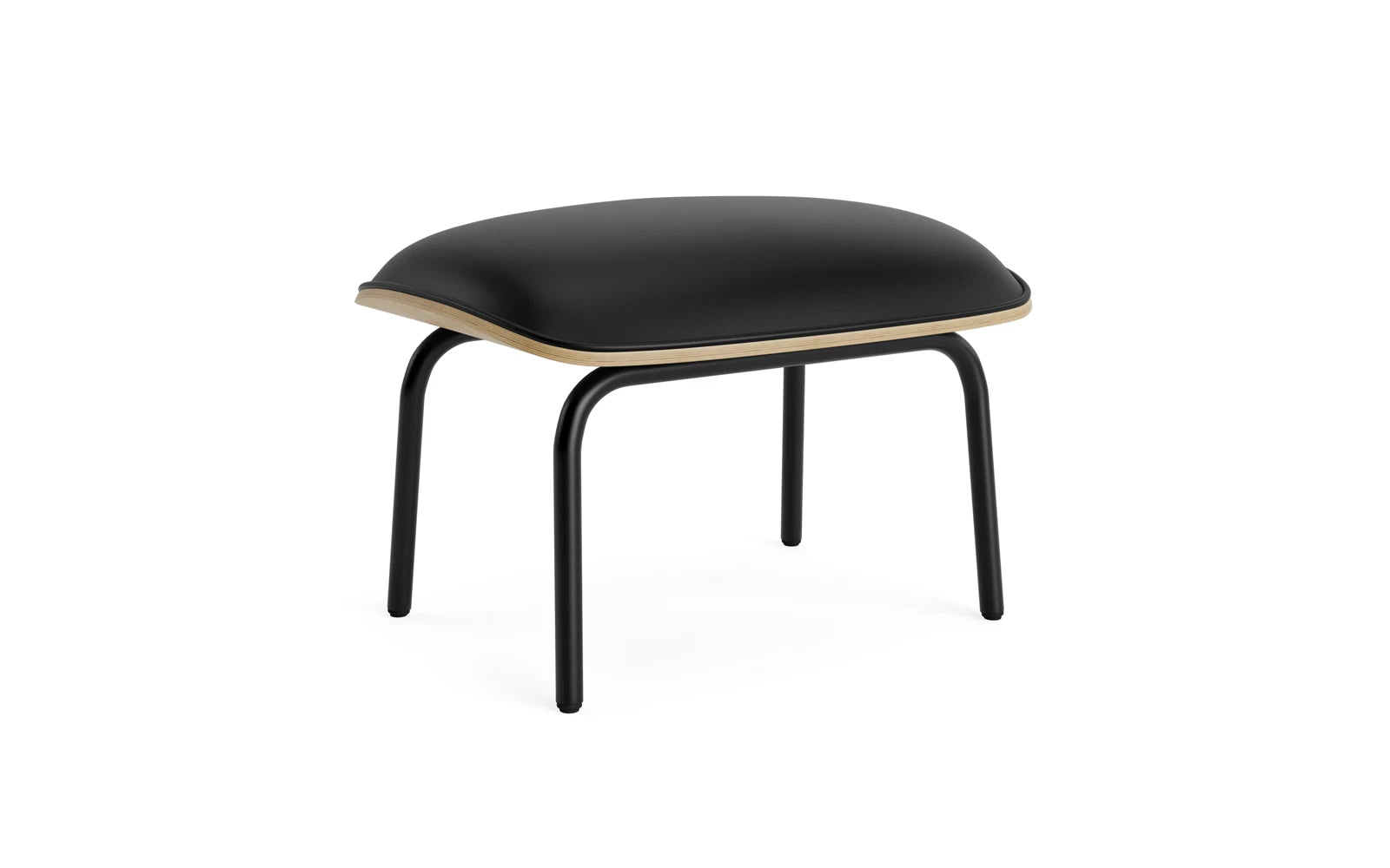 Pad foot stool black steel oak/ultra