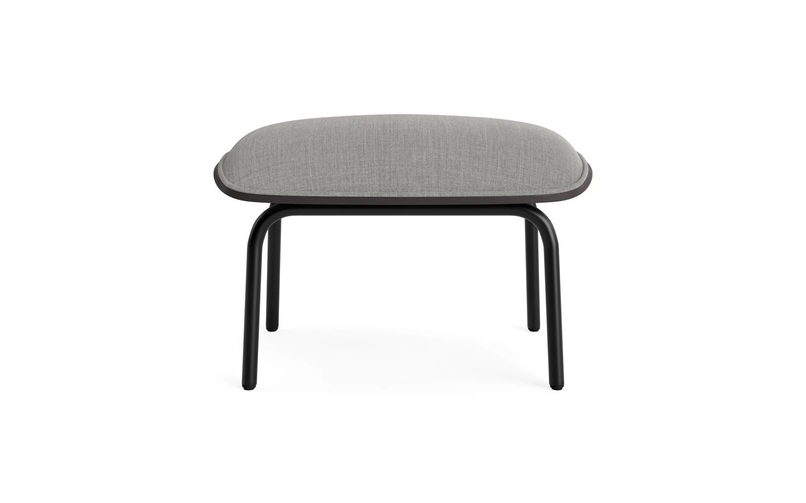Eleganter Pad Fusshocker aus schwarzer Eiche, gepolstert, mit Metallrahmen. Perfekte Ergänzung zum Pad Lounge Sessel.