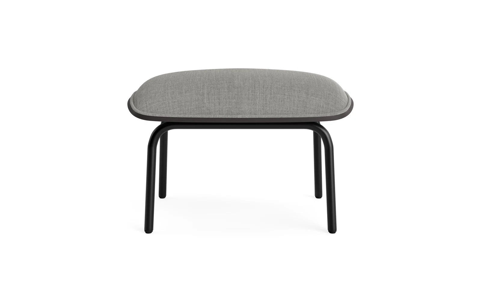 Eleganter Pad Fusshocker aus schwarzer Eiche, gepolstert, mit Metallrahmen. Perfekte Ergänzung zum Pad Lounge Sessel.