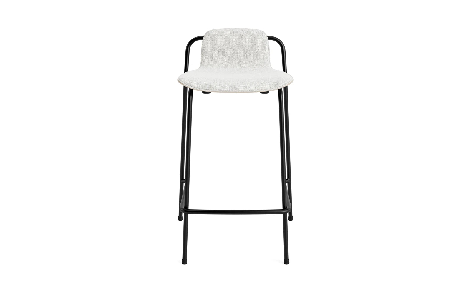 Entdecken Sie den eleganten Studio Barstuhl 65 cm von Normann Copenhagen. Mit schwarzem Stahl und hellgrauem Hallingdal-Polster vereint er Stil und Funktionalität.