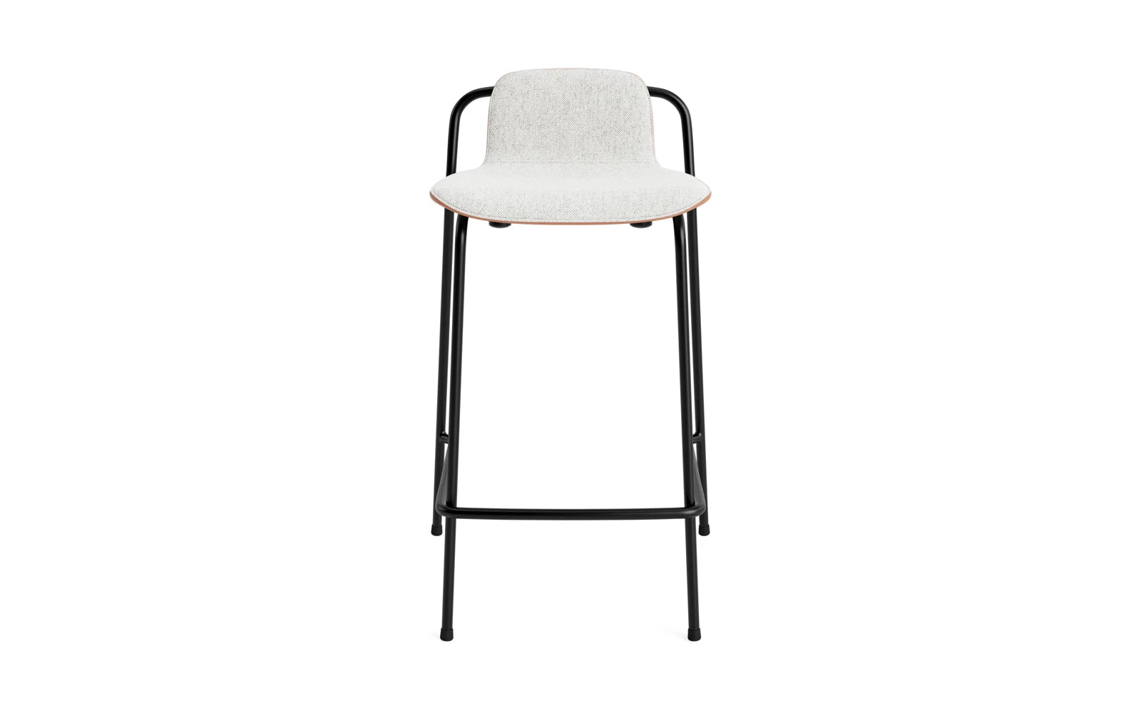 Entdecken Sie den eleganten Studio Barstuhl 65 cm von Normann Copenhagen mit schwarzem Stahlrahmen und braunem Hallingdal-Polster. Ideal für stilvolle Räume!