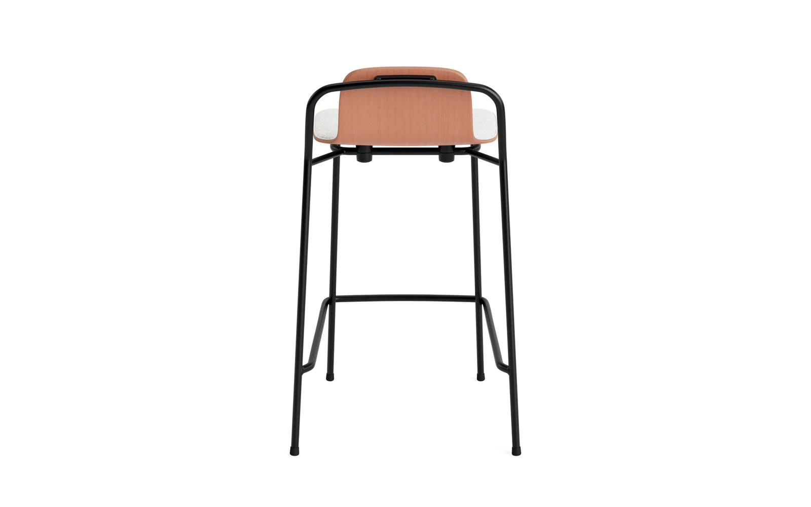 Entdecken Sie den stilvollen Studio Barstuhl 65 cm von Normann Copenhagen. Mit seinem eleganten Stahlrahmen und dem bequemen Hallingdal-Polster vereint er modernes Design und Funktionalität.