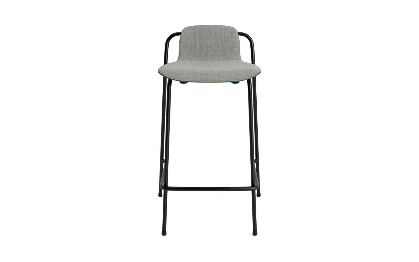 Entdecken Sie den eleganten Studio Barstuhl 65 cm von Normann Copenhagen. Mit schwarzem Stahl und grünem Remix-Polster vereint er Stil und Komfort.