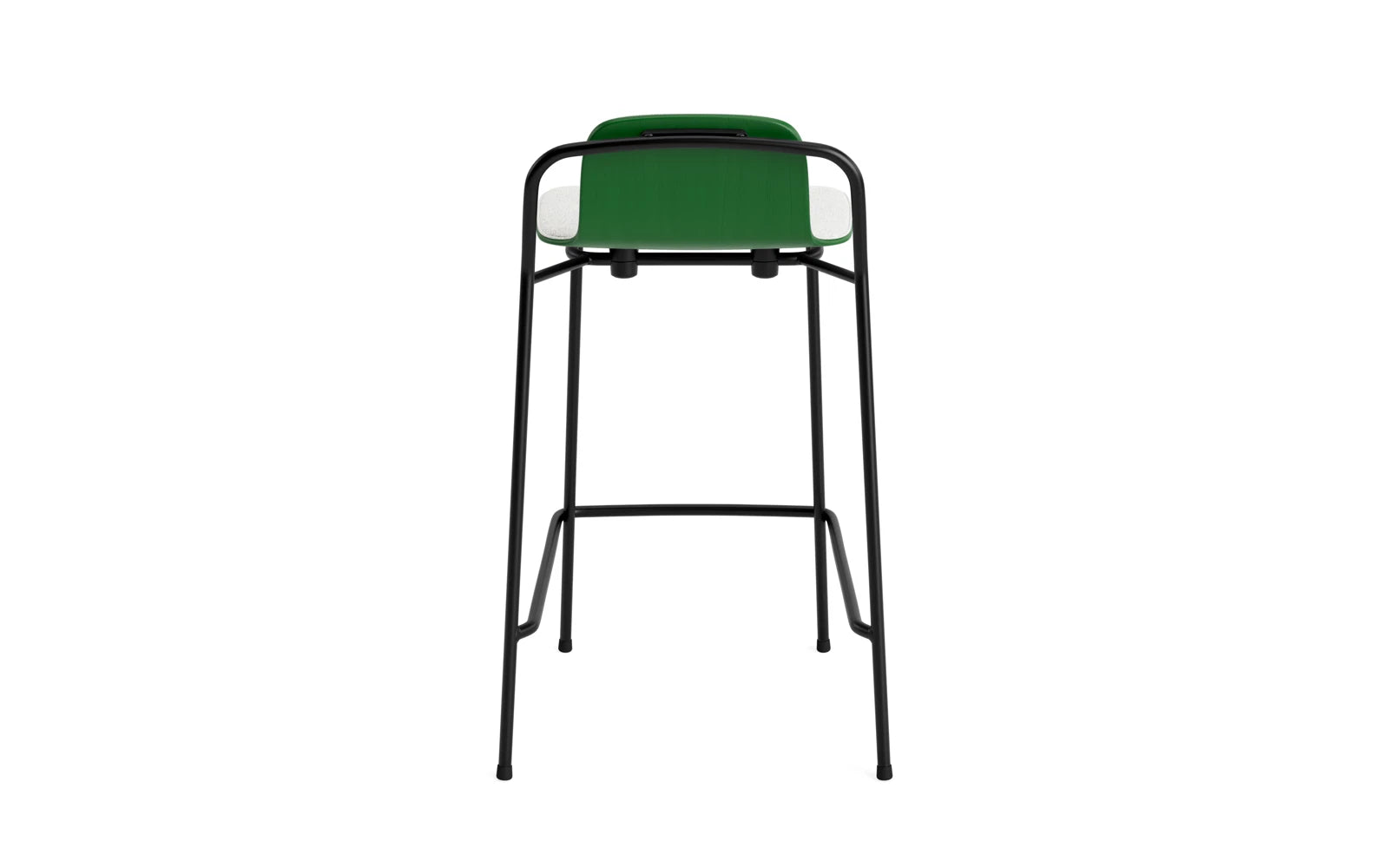 Entdecken Sie den eleganten Studio Barstuhl 65 cm von Normann Copenhagen. Mit schwarzem Stahl und grünem Hallingdal-Polster vereint er Stil und Funktionalität.