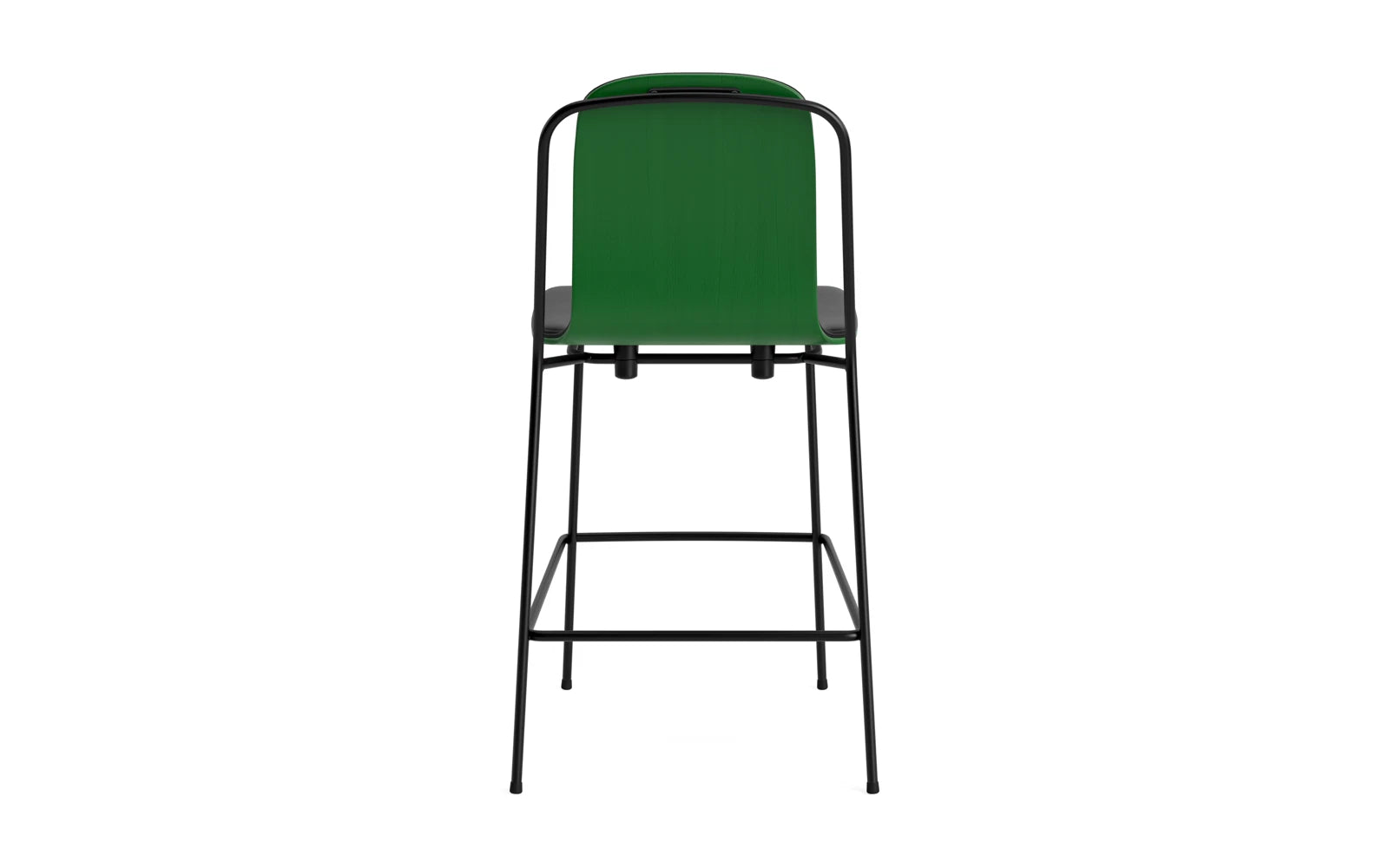 Entdecken Sie den eleganten Studio Barstuhl 65 cm von Normann Copenhagen. Mit schwarzem Stahl und grünem Ultra-Polster vereint er modernes Design und Funktionalität.