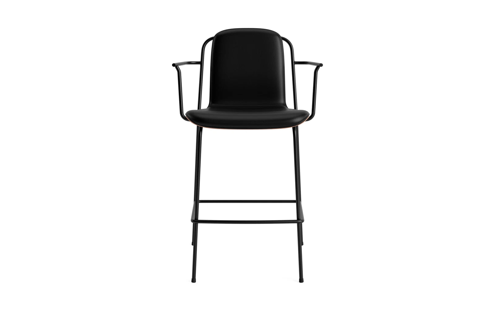Entdecken Sie den stilvollen Studio Barstuhl 65 cm von Normann Copenhagen. Mit schwarzem Stahl und braunem Ultra-Polster vereint er Eleganz und Funktionalität.