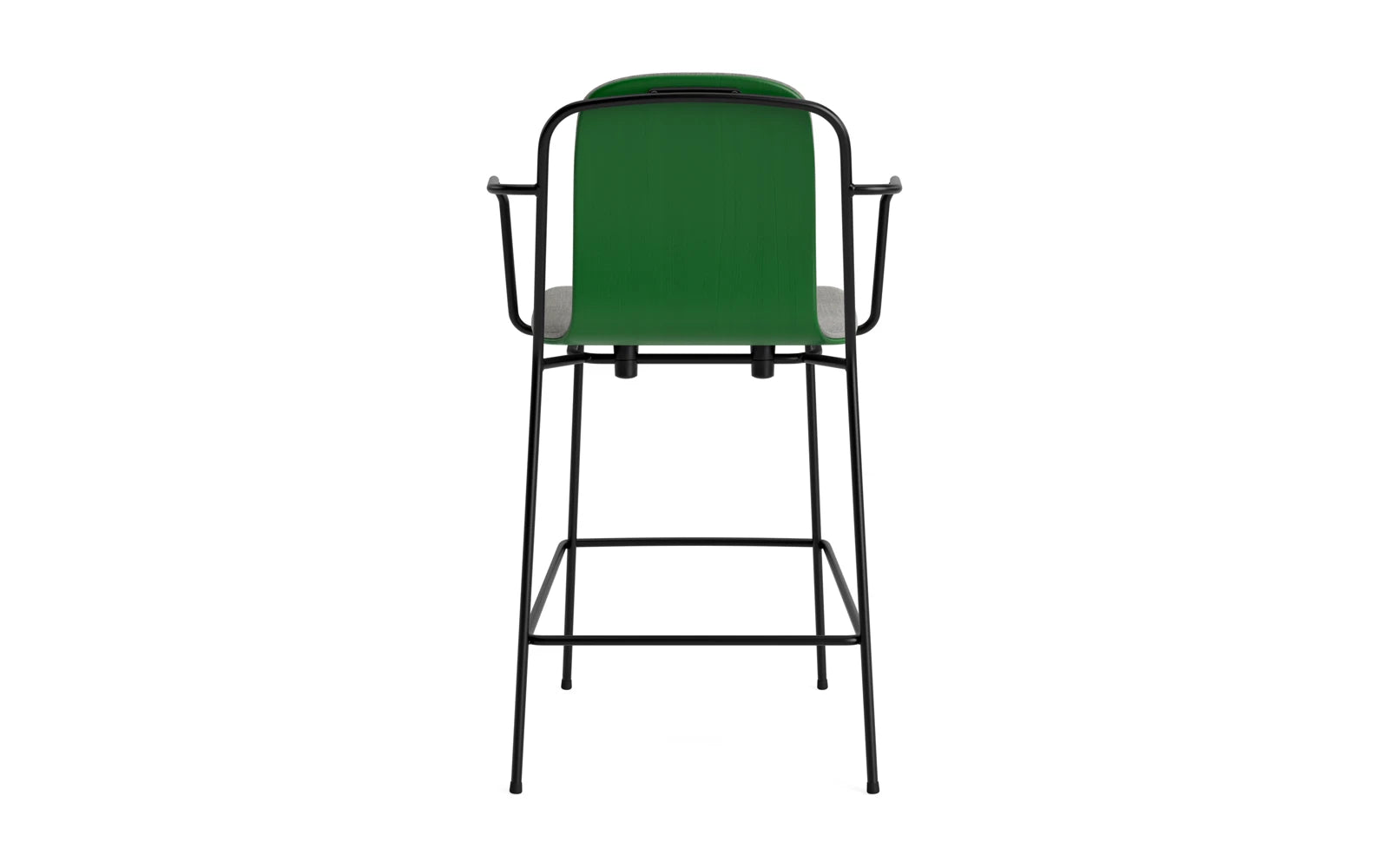 Entdecken Sie den stilvollen Studio Barstuhl 65 cm von Normann Copenhagen. Mit schwarzem Stahl und grünem Polster vereint er Eleganz und Komfort.