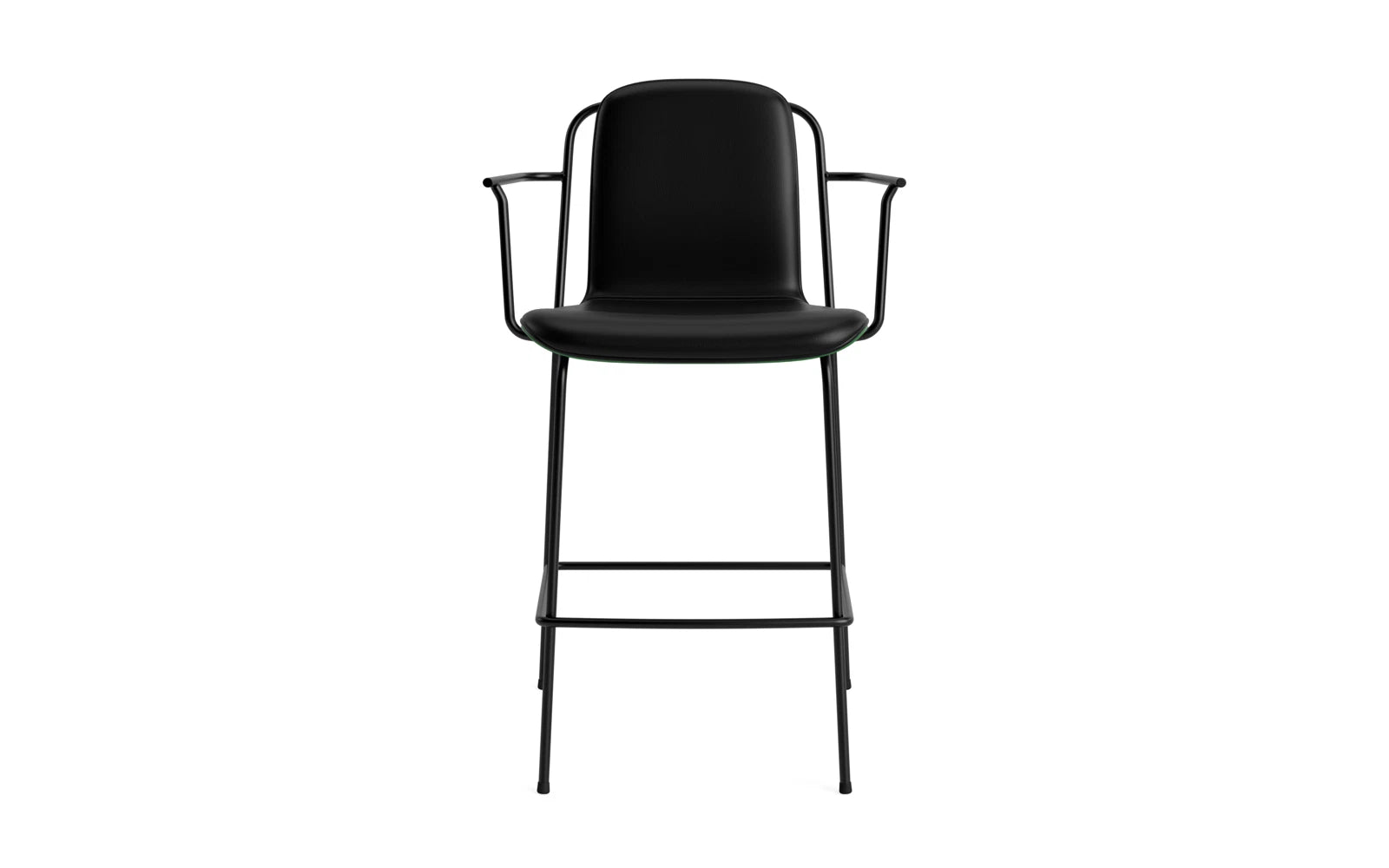 Entdecken Sie den eleganten Studio Barstuhl 65 cm von Normann Copenhagen. Mit schwarzem Stahl und grünem Ultra-Polster vereint er modernes Design und Funktionalität.