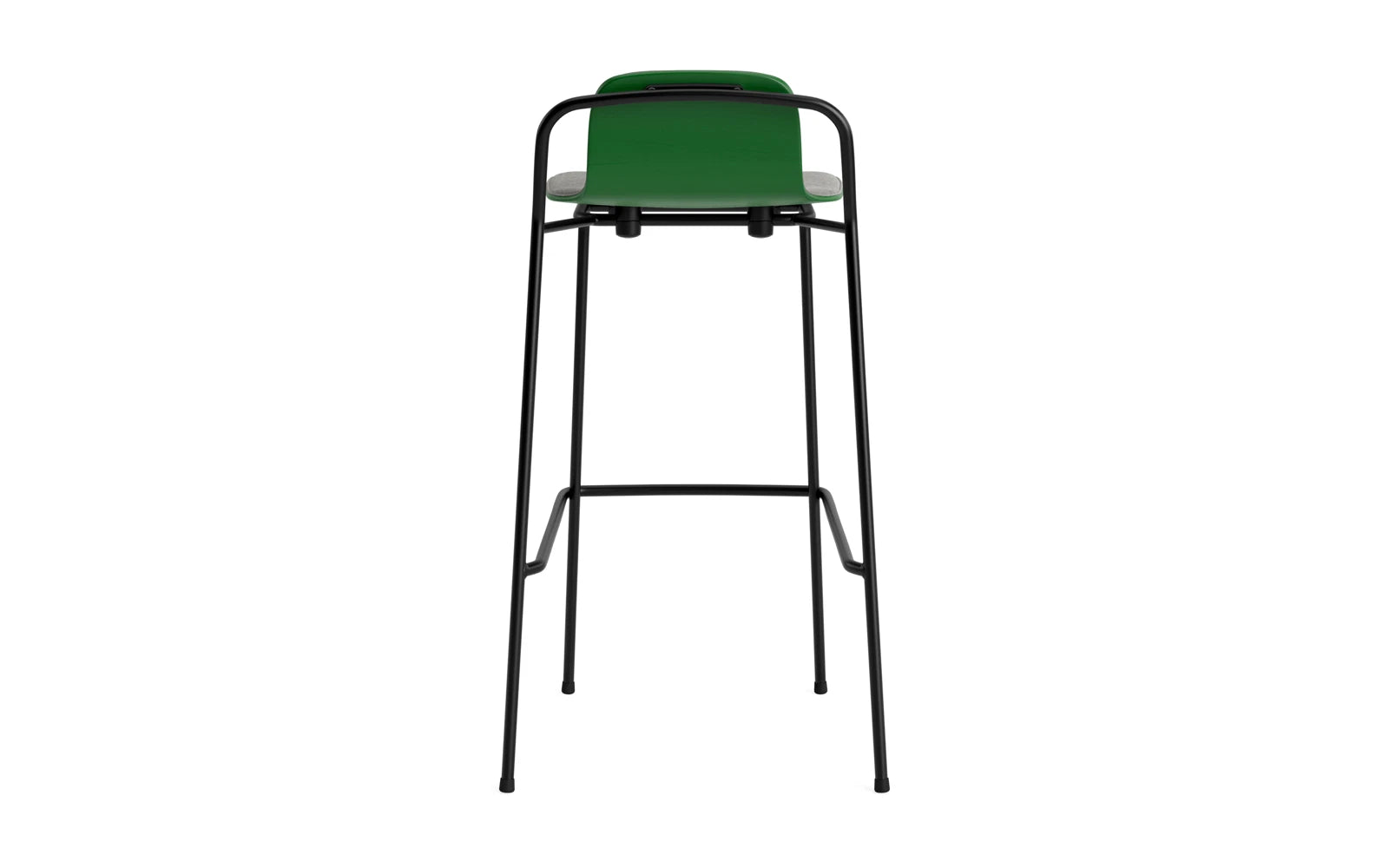 Entdecken Sie den eleganten Studio Barstuhl 75 cm von Normann Copenhagen – stilvolles Design mit grünem Frontpolster und stabiler Stahlkonstruktion für jeden Anlass!