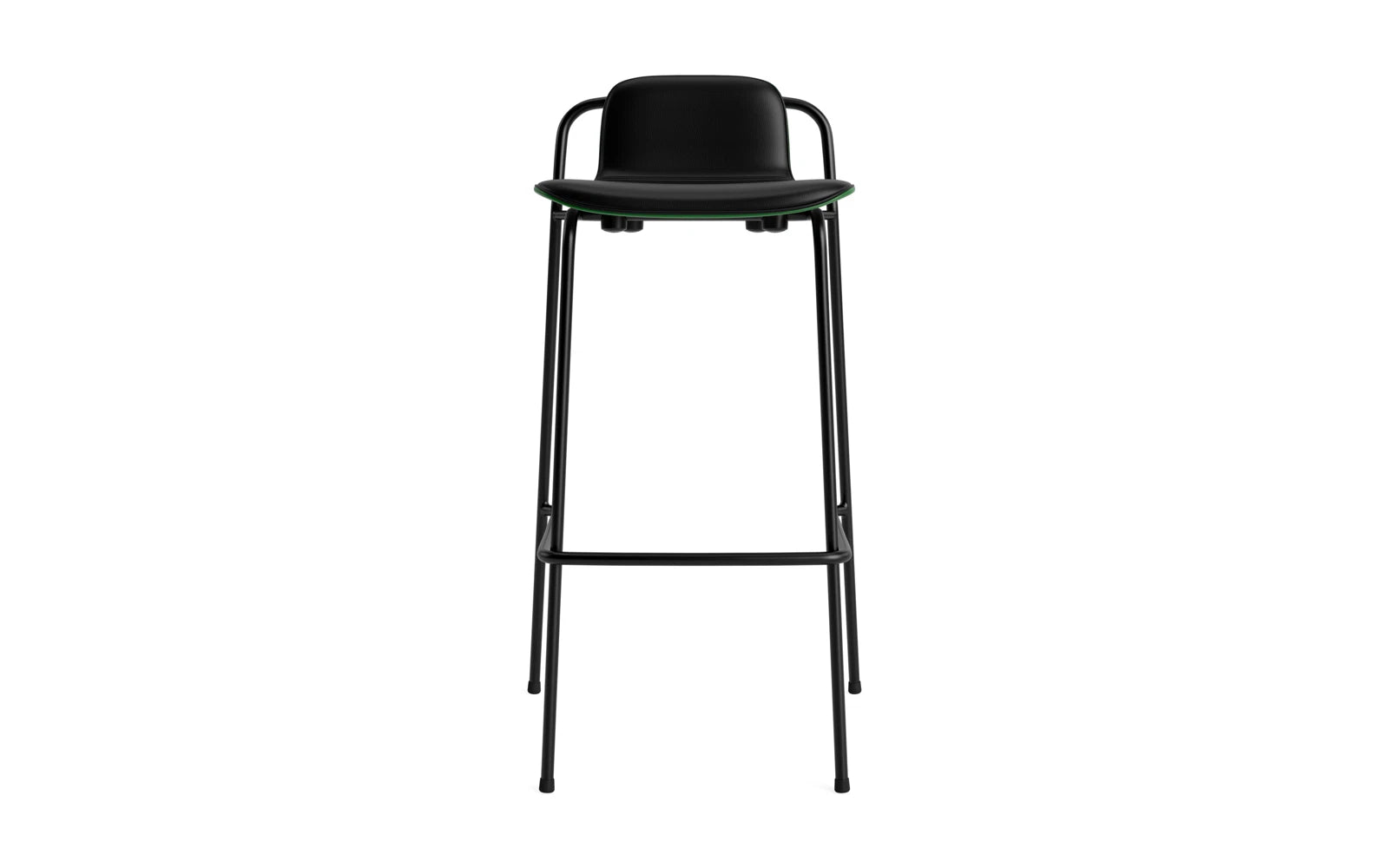 Entdecken Sie den stilvollen Studio Barstuhl 75 cm von Normann Copenhagen. Mit schwarzem Stahl und grünem Ultra-Polster vereint er modernes Design und Komfort.