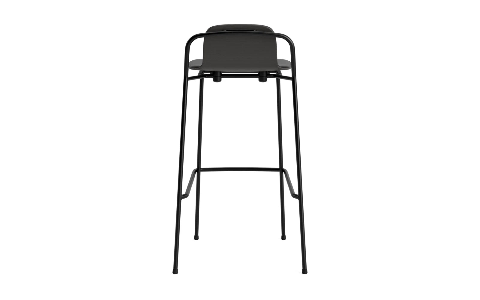 Stylischer Barstuhl von Normann Copenhagen, 75 cm hoch, mit robustem Stahlrahmen und bequemen Polster für zeitgemäße Wohnräume.