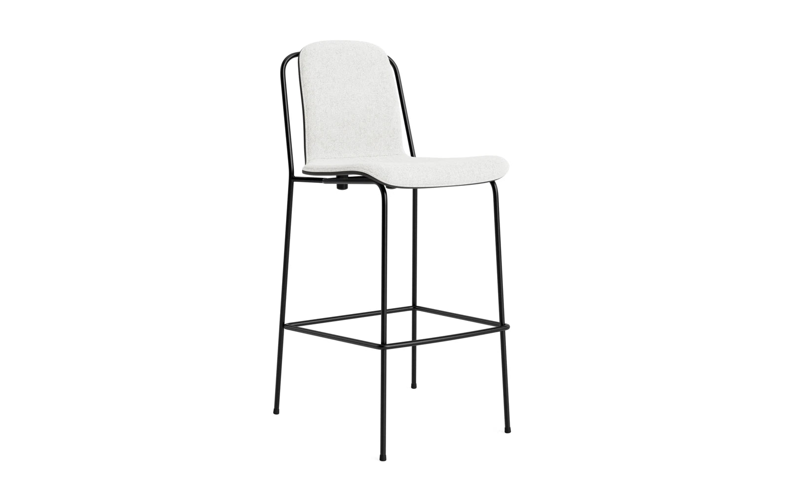 Erleben Sie den stilvollen Studio Barstuhl 75 cm von Normann Copenhagen. Mit seinem eleganten Stahlrahmen und dem bequemen Frontpolster ist er die perfekte Wahl für jeden Raum.