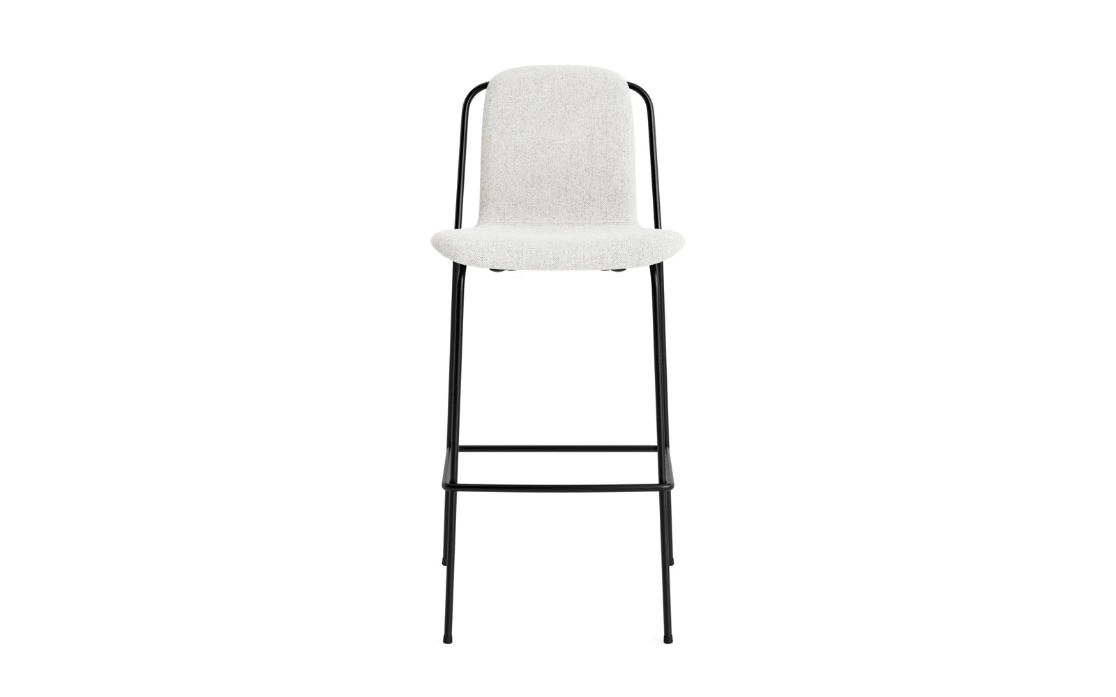 Entdecken Sie den eleganten Studio Barstuhl 75 cm von Normann Copenhagen. Mit hochwertigem Hallingdal-Polster und robustem Stahlrahmen vereint er Stil und Komfort.