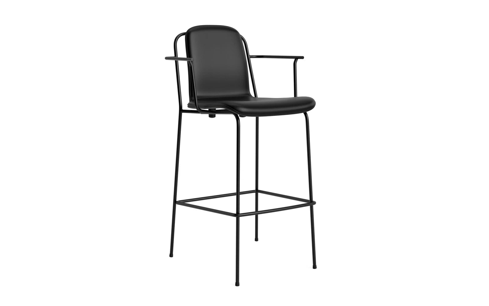 Erleben Sie den stilvollen Studio Barstuhl 75 cm von Normann Copenhagen. Mit seinem schlanken Stahlrahmen und dem bequemen Frontpolster ist er die perfekte Wahl für jeden modernen Raum.