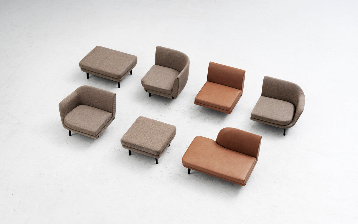 Sum modulares Sofa 150 Ecke, schwarzes Aluminium, Ultra Leder in Ultra 41574 präsentiert im Onlineshop von KAQTU Design AG. Modulares Sofa ist von Normann Copenhagen