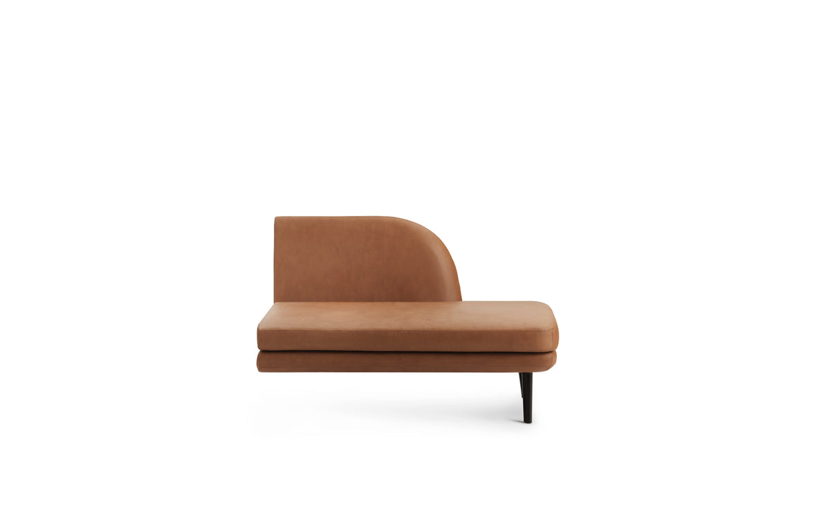 Sum modulares Sofa 340 offen, rechte Seite, schwarzes Aluminium, Ultra Leder in  präsentiert im Onlineshop von KAQTU Design AG. Modulares Sofa ist von Normann Copenhagen