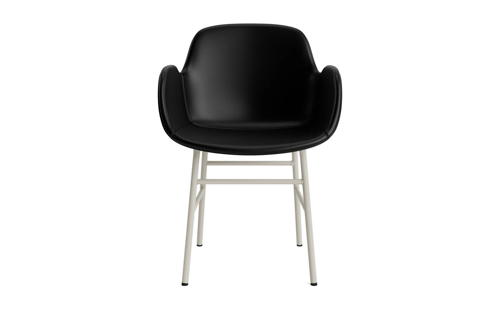Form Lehnstuhl gepolstert Hellgrau Stahl Ultra Leder in Ultra 41599 präsentiert im Onlineshop von KAQTU Design AG. Stuhl mit Armlehne ist von Normann Copenhagen