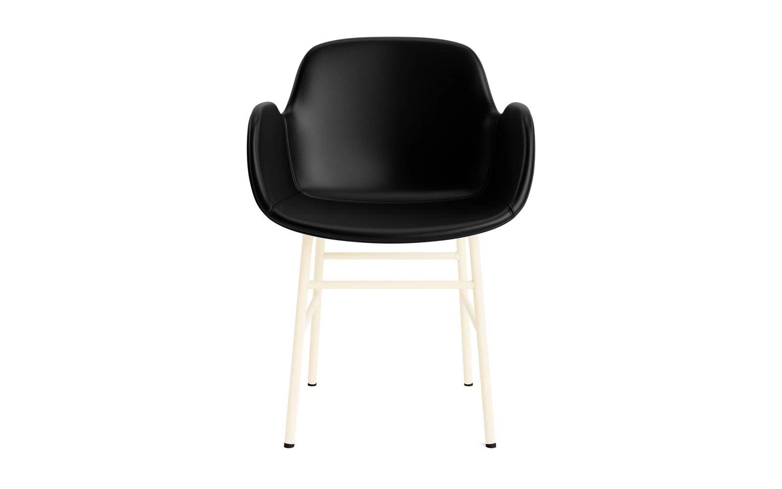 Form Lehnstuhl gepolstert Creme Stahl Ultra Leder in Ultra 41599 präsentiert im Onlineshop von KAQTU Design AG. Stuhl mit Armlehne ist von Normann Copenhagen