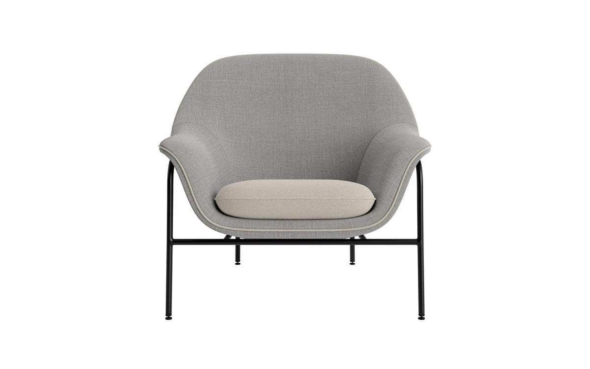 Drape Lounge-Sessel niedrig Schwarz stahl Remix in Remix 133 präsentiert im Onlineshop von KAQTU Design AG. Sessel ist von Normann Copenhagen