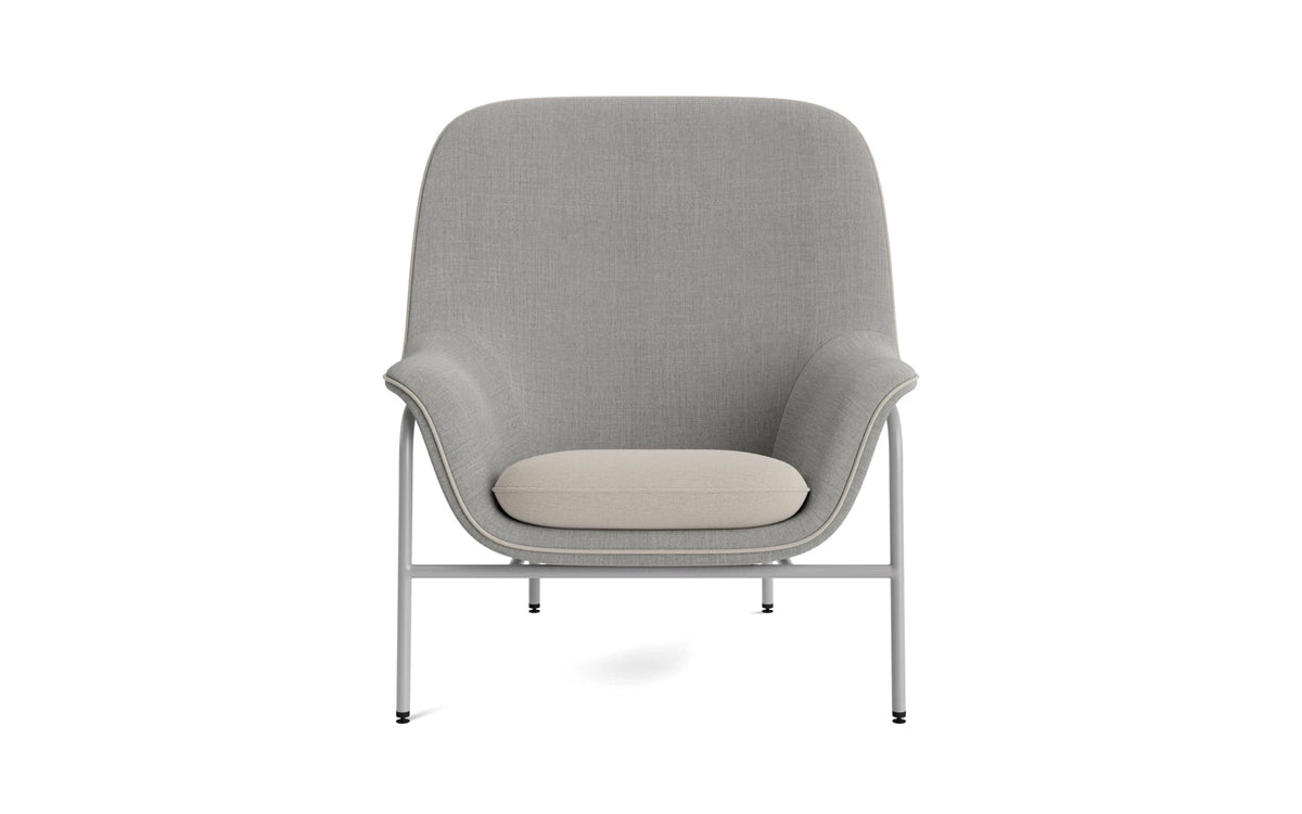 Drape Lounge-Sessel hoch grauem Stahl Remix in Remix 133 präsentiert im Onlineshop von KAQTU Design AG. Sessel ist von Normann Copenhagen