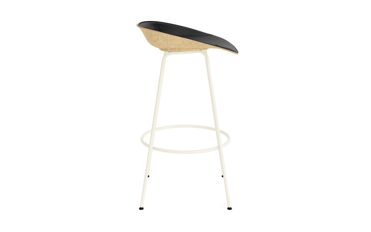 Mat Barstuhl 75 cm Frontpolster Hanffasern creme Stahl in Ultra 41599 präsentiert im Onlineshop von KAQTU Design AG. Barstuhl ist von Normann Copenhagen