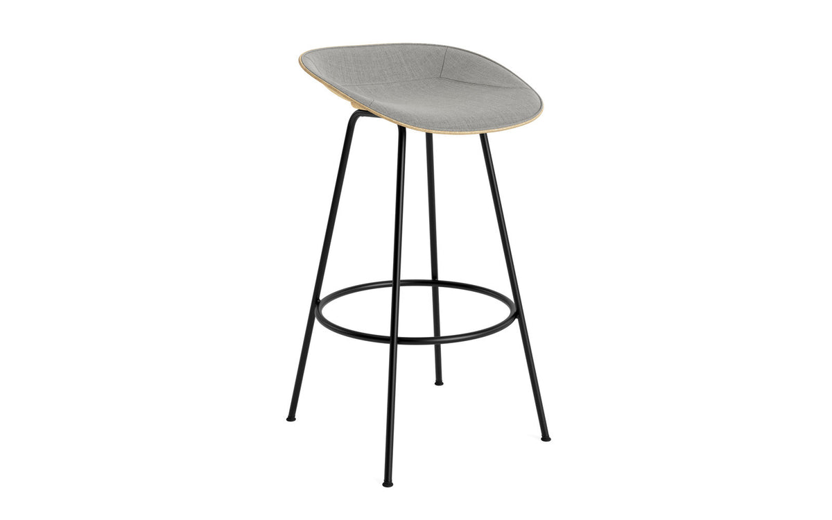 Mat Barstuhl 75 cm Frontpolster Hanffasern schwarzes Stahl in Remix 133 präsentiert im Onlineshop von KAQTU Design AG. Barstuhl ist von Normann Copenhagen