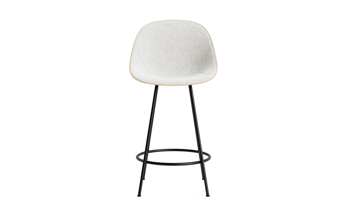 Mat Barstuhl 65 cm Frontpolster Hanffasern schwarzes Stahl in Hallingdal 110 präsentiert im Onlineshop von KAQTU Design AG. Barstuhl ist von Normann Copenhagen