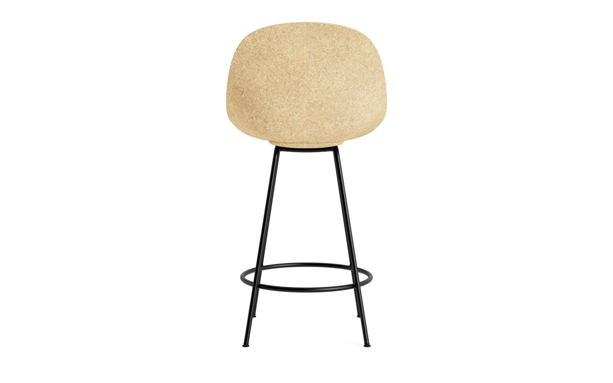 Mat Barstuhl 65 cm Frontpolster Hanffasern schwarzes Stahl in Hallingdal 110 präsentiert im Onlineshop von KAQTU Design AG. Barstuhl ist von Normann Copenhagen