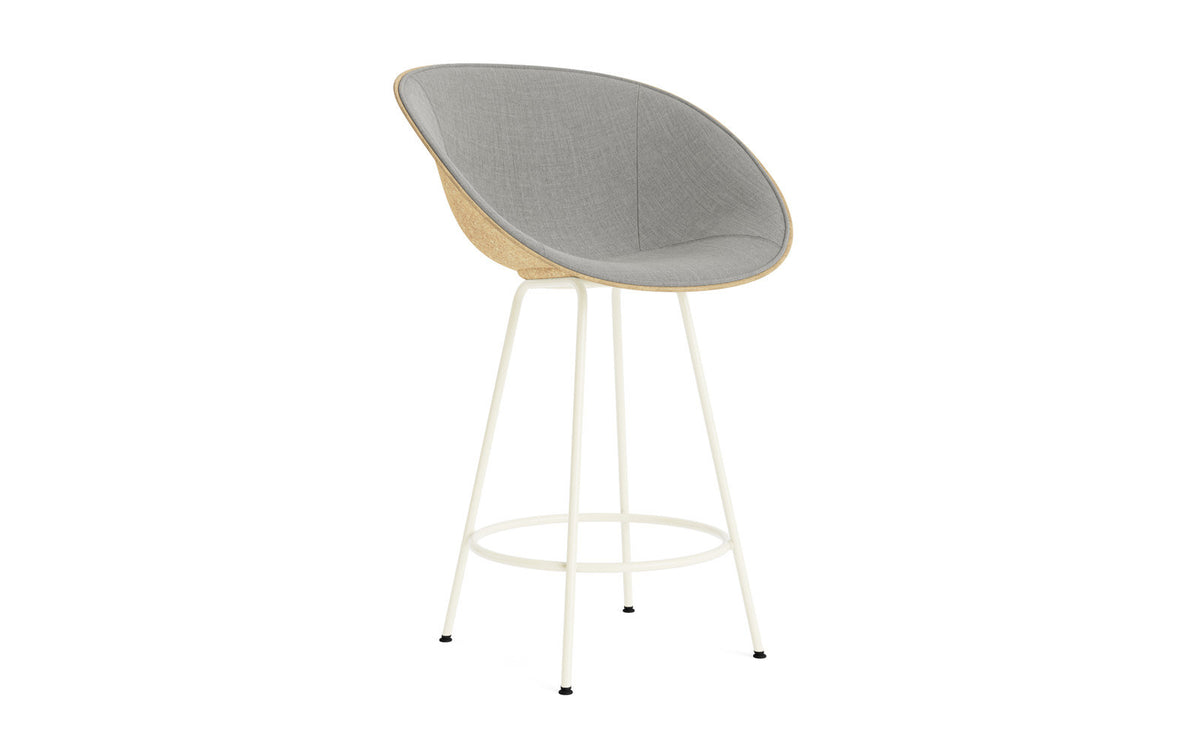 Mat Barstuhl mit Armlehne 65 cm Frontpolster Hanffasern creme Stahl in Remix 133 präsentiert im Onlineshop von KAQTU Design AG. Barstuhl ist von Normann Copenhagen