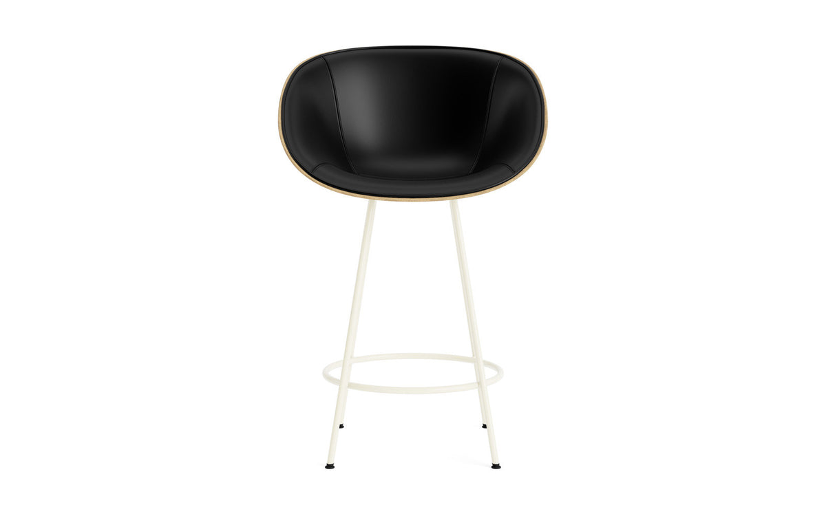 Mat Barstuhl mit Armlehne 65 cm Frontpolster Hanffasern creme Stahl in Ultra 41599 präsentiert im Onlineshop von KAQTU Design AG. Barstuhl ist von Normann Copenhagen