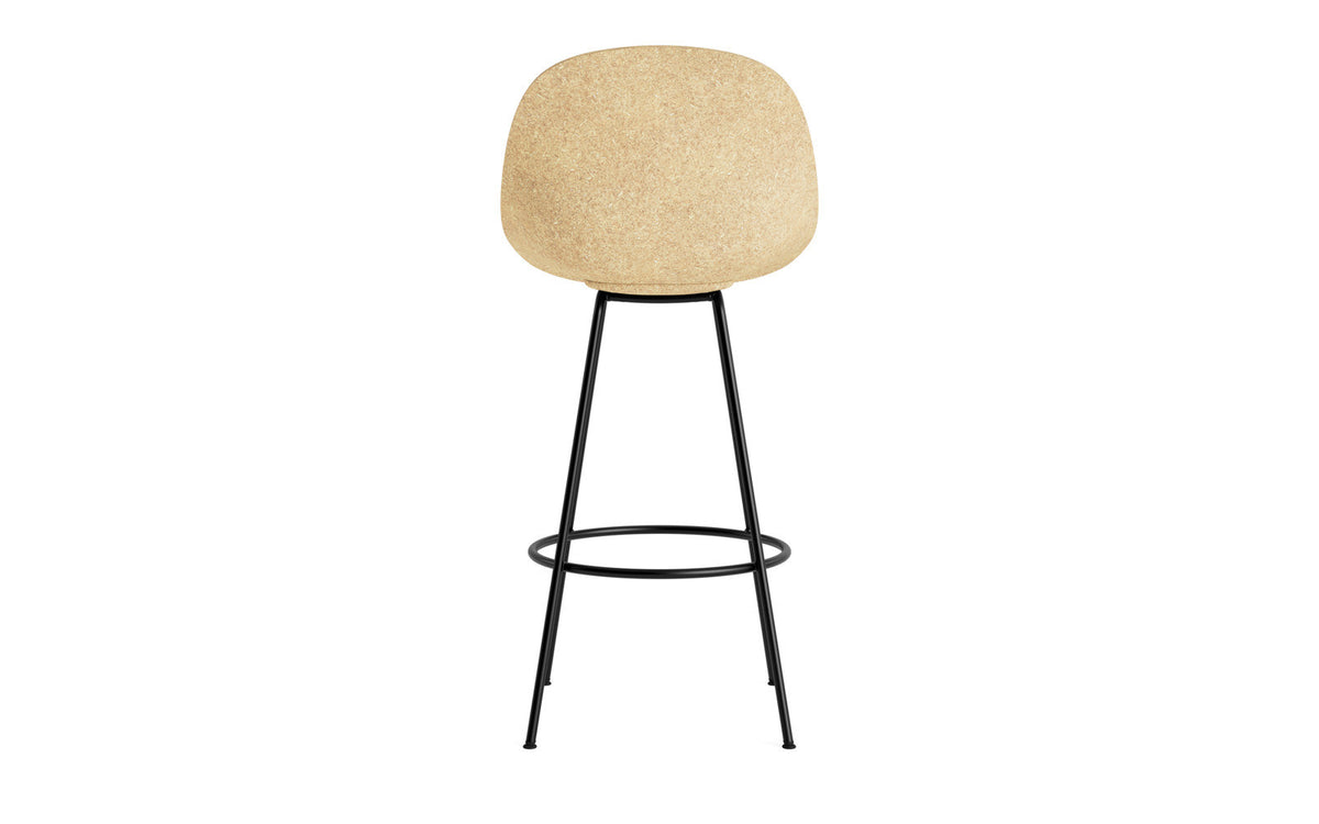 Mat Barstuhl 75 cm Frontpolster Hanffasern schwarzes Stahl in Hallingdal 110 präsentiert im Onlineshop von KAQTU Design AG. Barstuhl ist von Normann Copenhagen