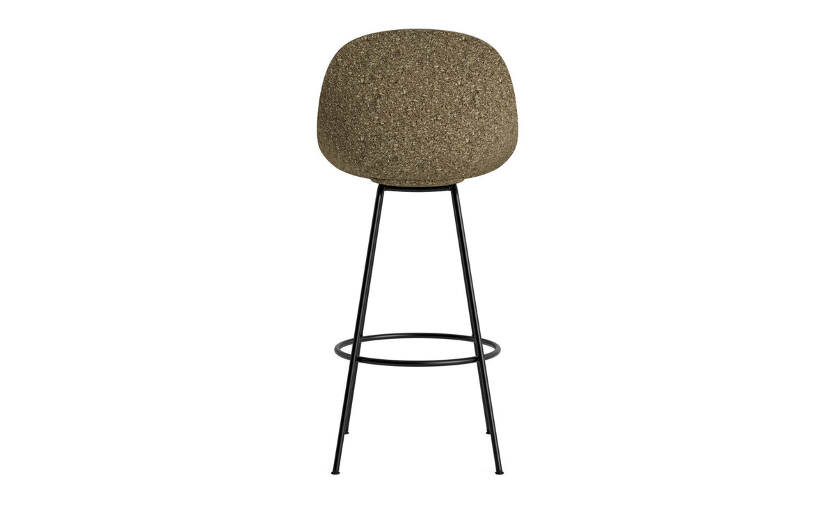 Mat Barstuhl 75 cm Frontpolster Seegras schwartz Stahl in Remix 133 präsentiert im Onlineshop von KAQTU Design AG. Barstuhl ist von Normann Copenhagen