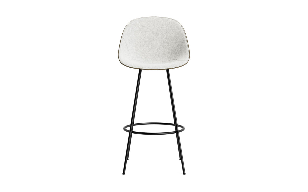 Mat Barstuhl 75 cm Frontpolster Seegras schwartz Stahl in Hallingdal 110 präsentiert im Onlineshop von KAQTU Design AG. Barstuhl ist von Normann Copenhagen