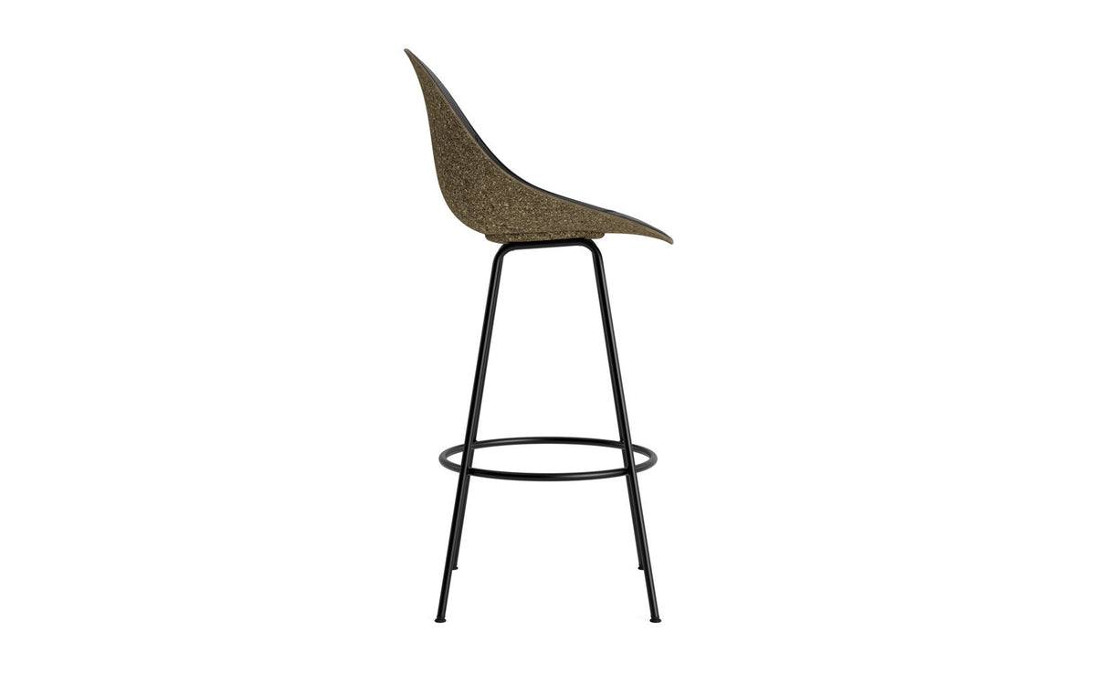 Mat Barstuhl 75 cm Frontpolster Seegras schwartz Stahl in Ultra 41599 präsentiert im Onlineshop von KAQTU Design AG. Barstuhl ist von Normann Copenhagen