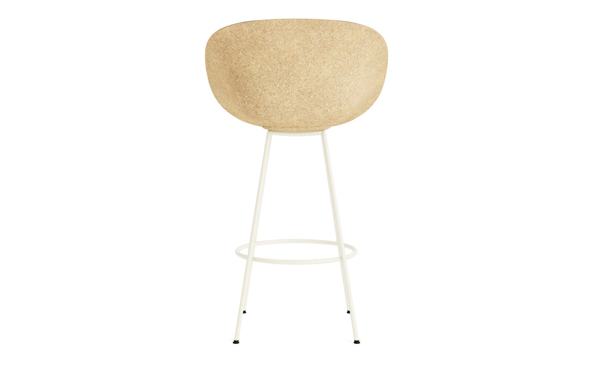 Mat Barstuhl mit Armlehne 75 cm Frontpolster Hanffasern creme Stahl in Ultra 41599 präsentiert im Onlineshop von KAQTU Design AG. Barstuhl ist von Normann Copenhagen