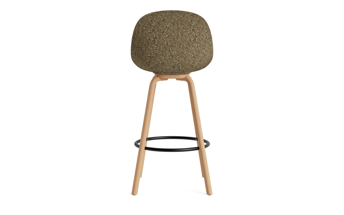 Mat Barstuhl 75 cm Frontpolster Seegras Buchenholz/schwarz in Remix 133 präsentiert im Onlineshop von KAQTU Design AG. Barstuhl ist von Normann Copenhagen