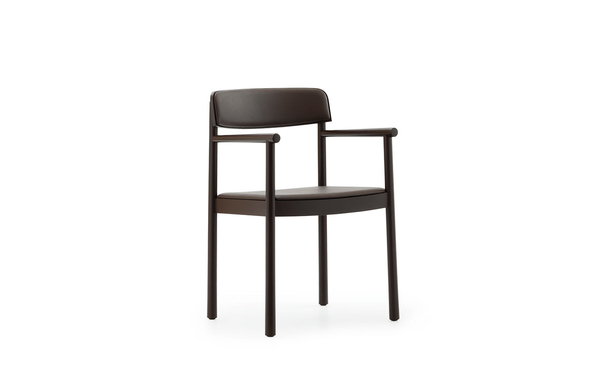 Timb Armlehnstuhl Upholstery in Brown / Ultra Leather -Chocolate präsentiert im Onlineshop von KAQTU Design AG. Stuhl ist von Normann Copenhagen