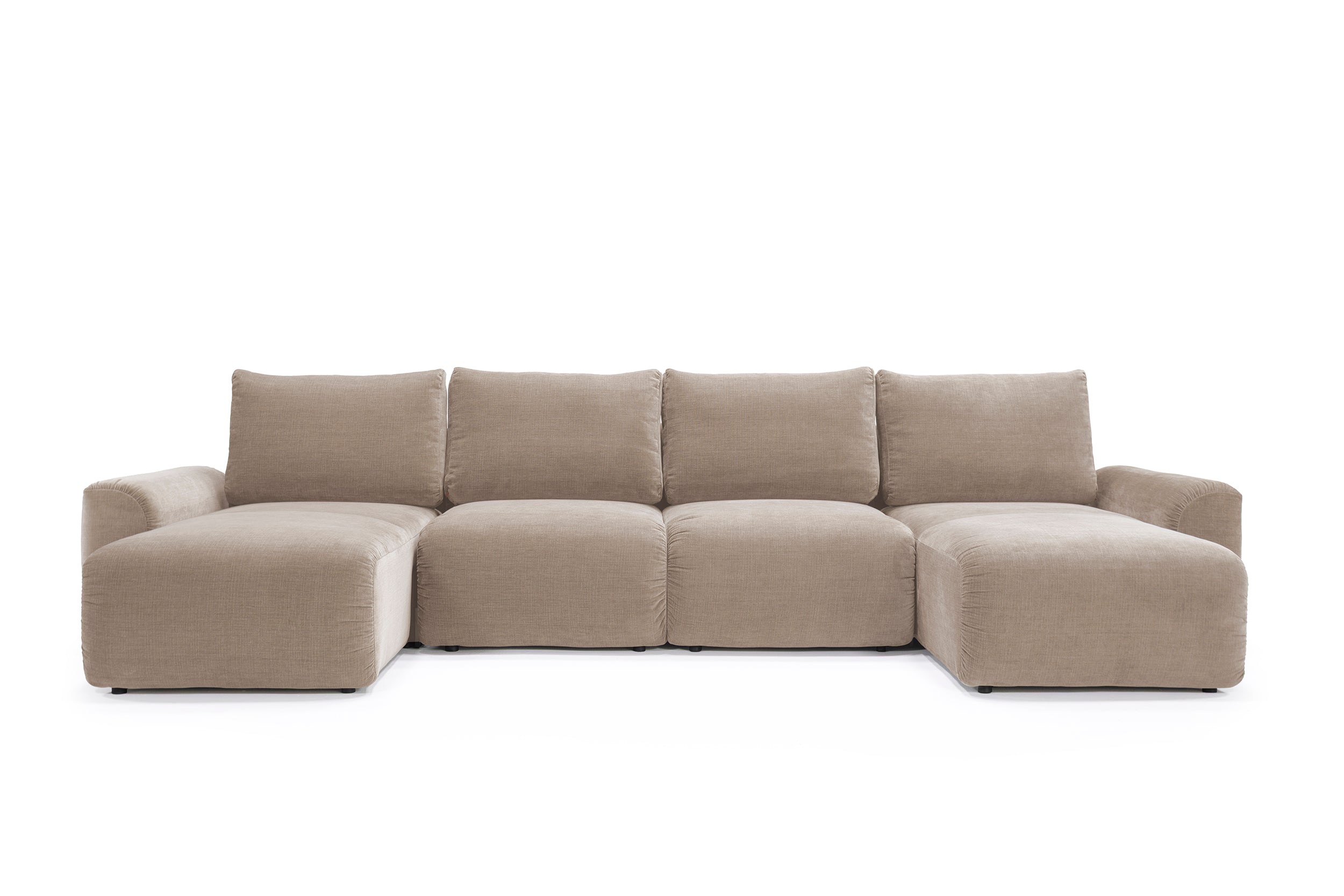 Norum Schlafsofa U-Form mit Chunky-Armlehnen in 411 Esina Cedar Brown präsentiert im Onlineshop von KAQTU Design AG. Bettsofa ist von Innovation Living