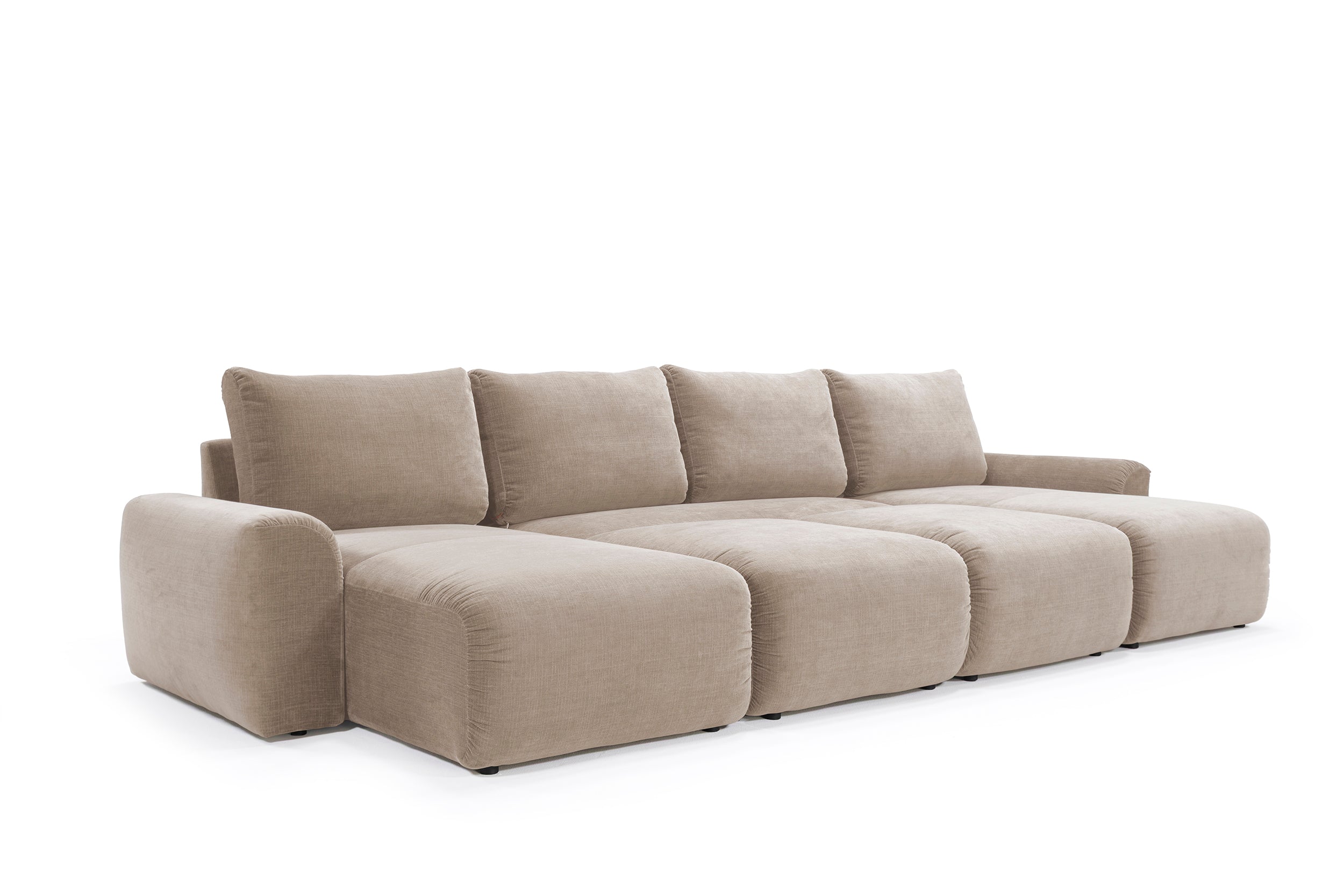 Norum Schlafsofa U-Form mit Chunky-Armlehnen in 411 Esina Cedar Brown präsentiert im Onlineshop von KAQTU Design AG. Bettsofa ist von Innovation Living