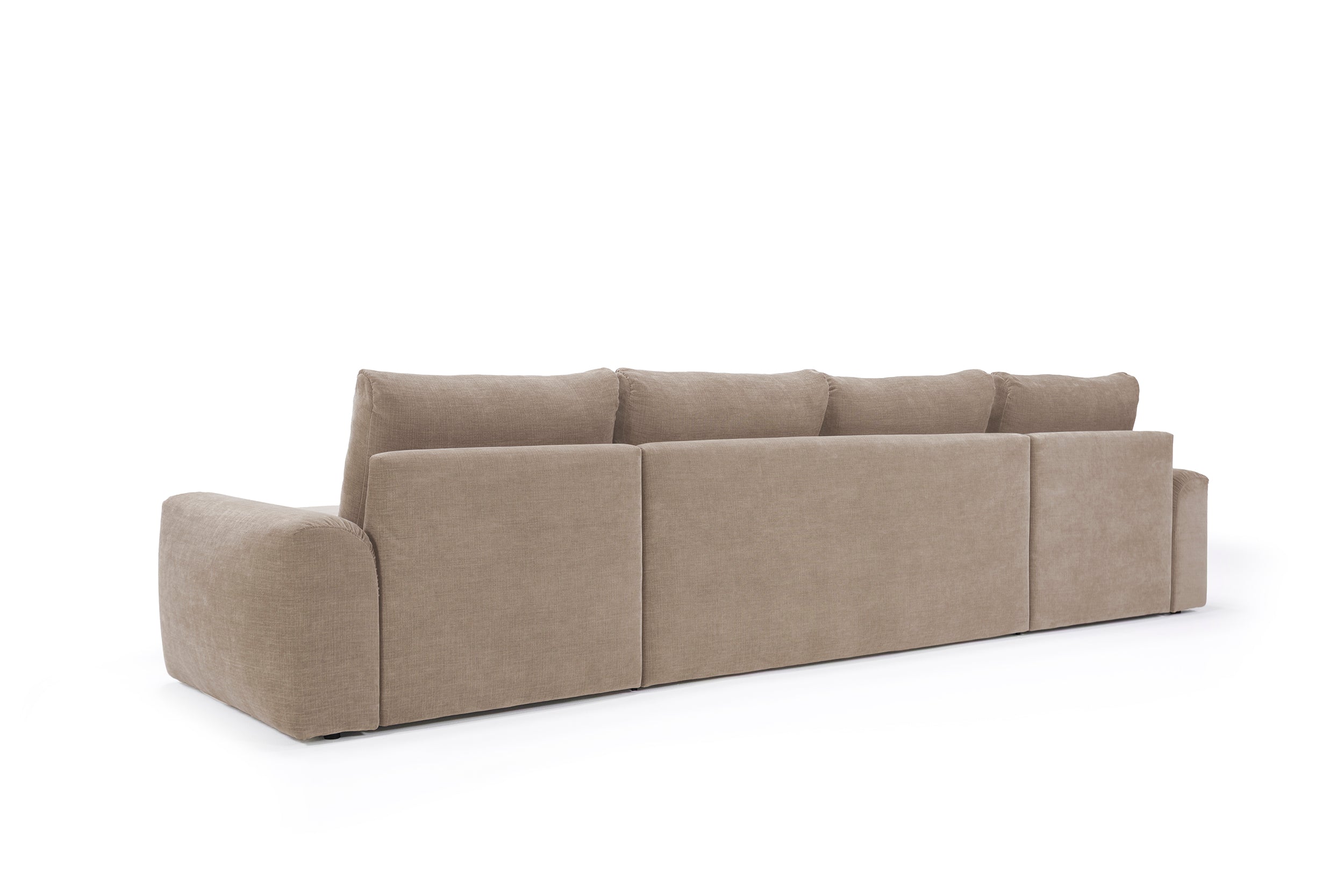 Norum Schlafsofa U-Form mit Chunky-Armlehnen in 411 Esina Cedar Brown präsentiert im Onlineshop von KAQTU Design AG. Bettsofa ist von Innovation Living
