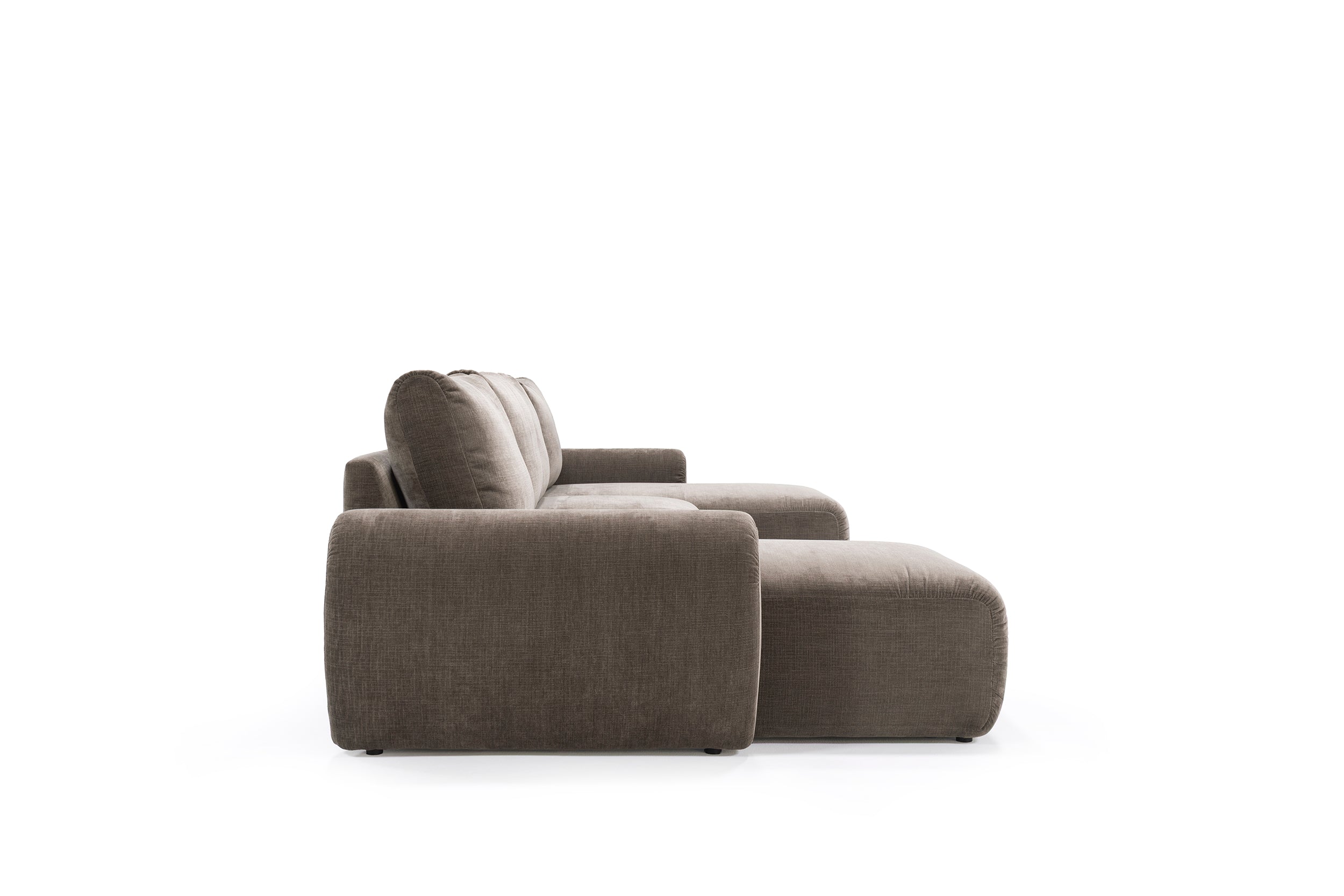 Norum Schlafsofa U-Form mit Chunky-Armlehnen in 417 Esina Mocha präsentiert im Onlineshop von KAQTU Design AG. Bettsofa ist von Innovation Living