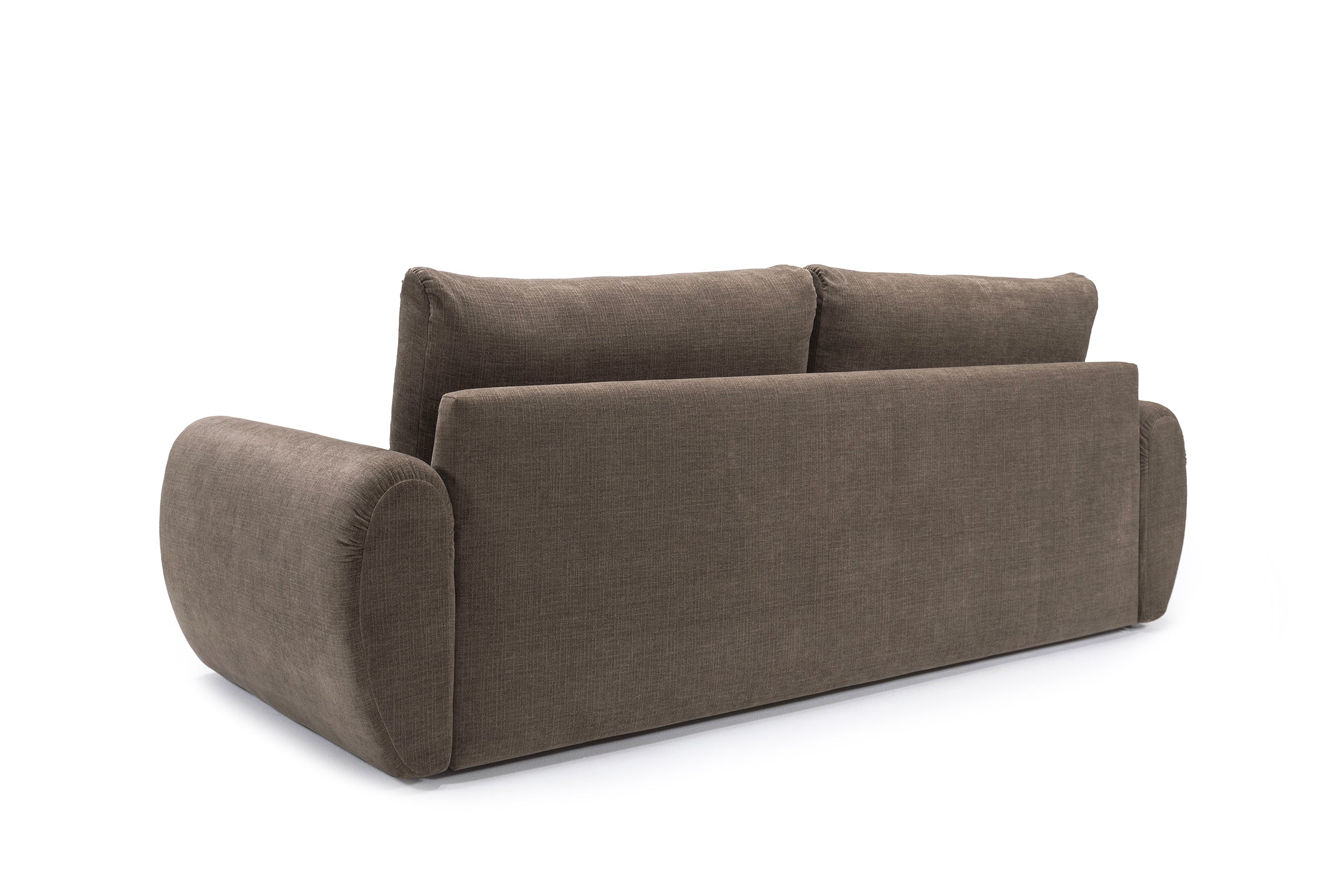 Norum Schlafsofa mit Curve-Armlehnen in 411 Esina Cedar Brown präsentiert im Onlineshop von KAQTU Design AG. Bettsofa ist von Innovation Living