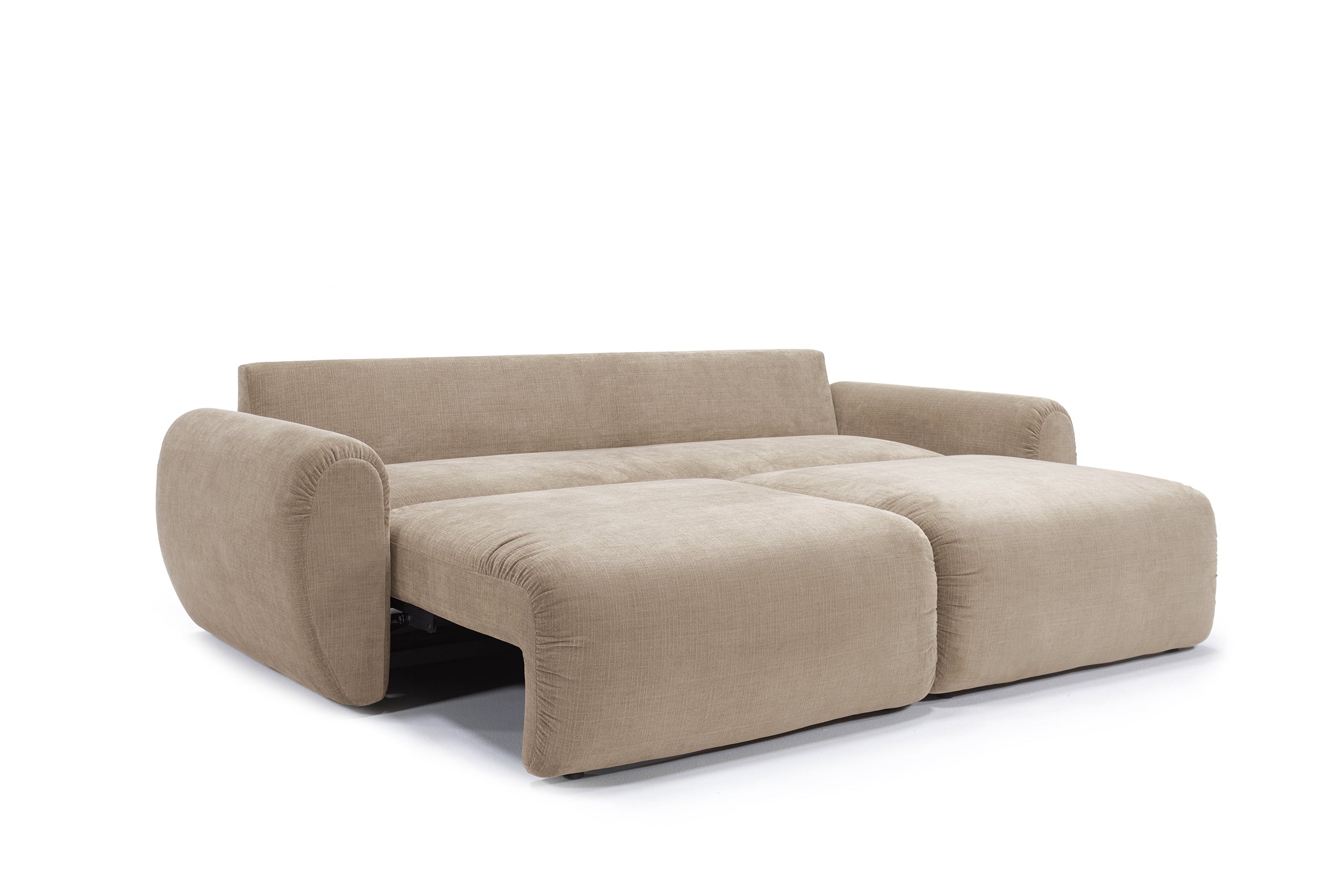 Norum Schlafsofa mit Curve-Armlehnen in 417 Esina Mocha präsentiert im Onlineshop von KAQTU Design AG. Bettsofa ist von Innovation Living