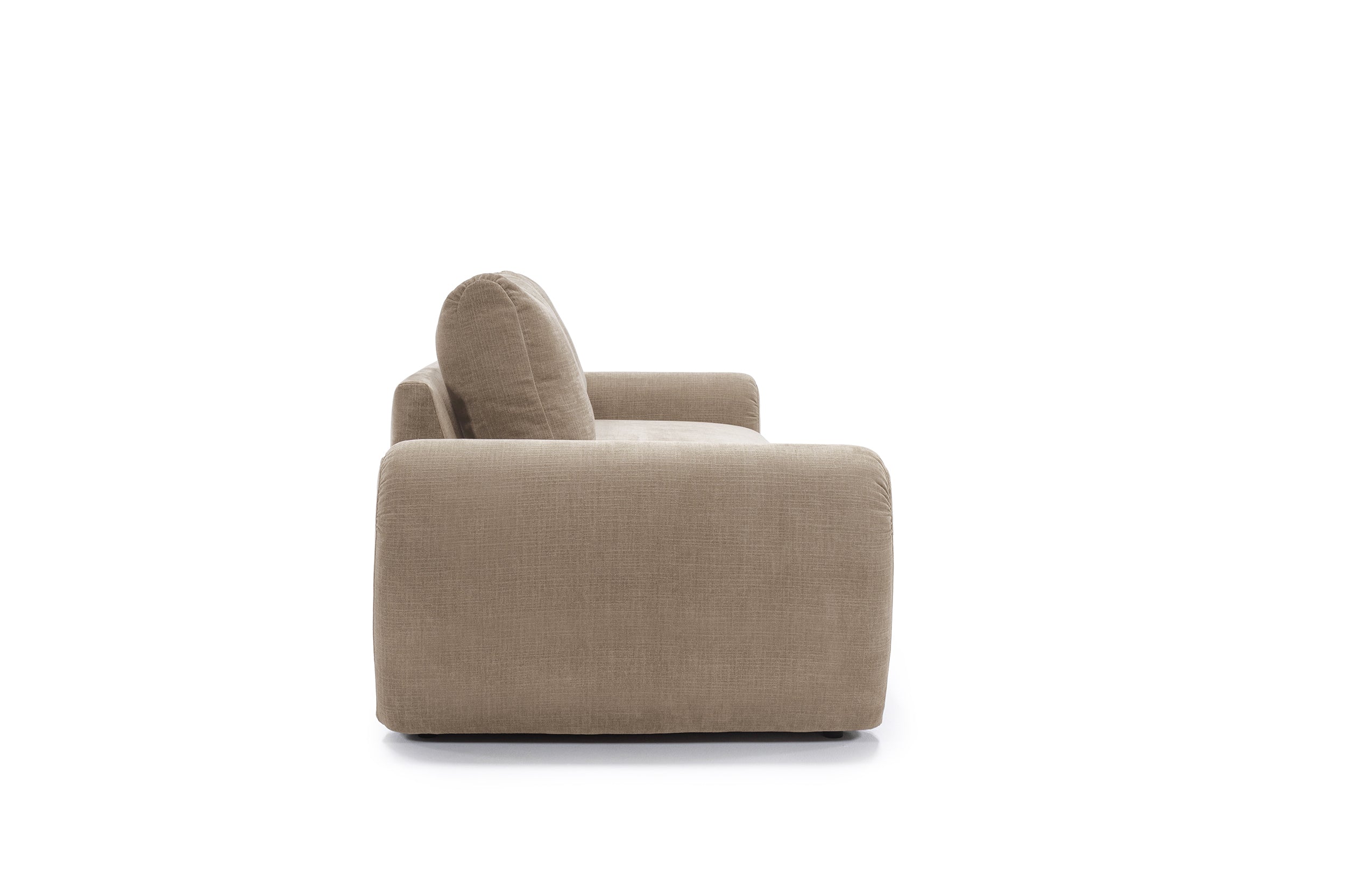 Norum Schlafsofa mit Curve-Armlehnen in 417 Esina Mocha präsentiert im Onlineshop von KAQTU Design AG. Bettsofa ist von Innovation Living