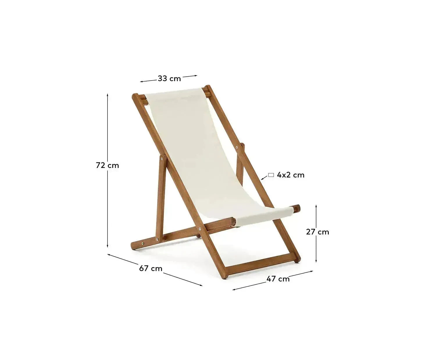 Klappbarer Outdoor-Liegestuhl Adredna für Kinder in Beige aus massivem Akazienholz FSC 100 % in Beige präsentiert im Onlineshop von KAQTU Design AG. Liegestuhl ist von Kave Home